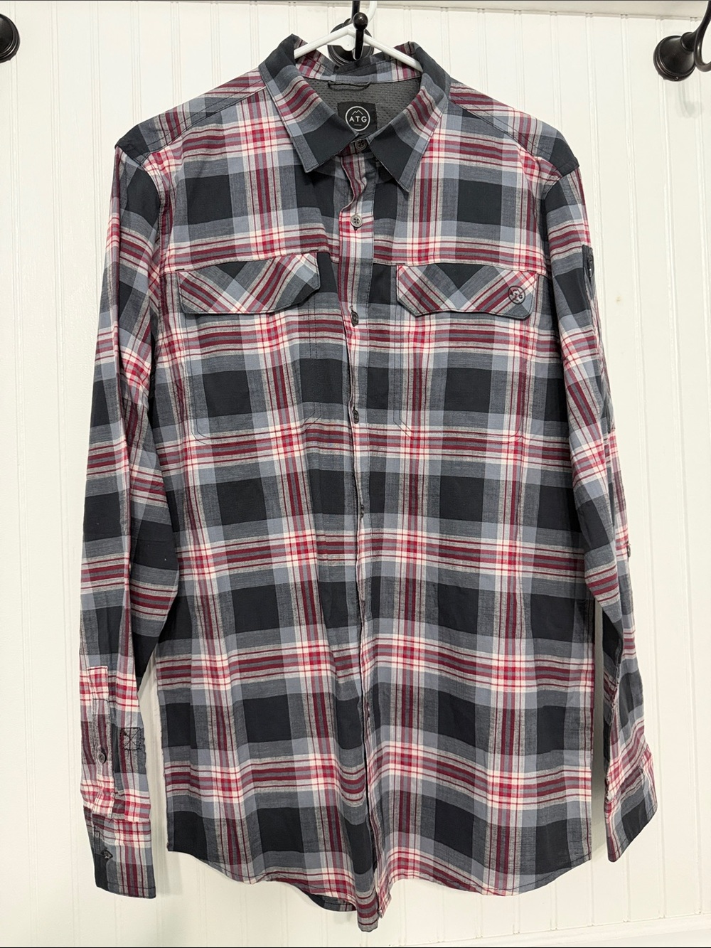 NewWrangler ATG Men's M All Terrain Gear Long Sleeve Plaid Performance ShirtNWOT
